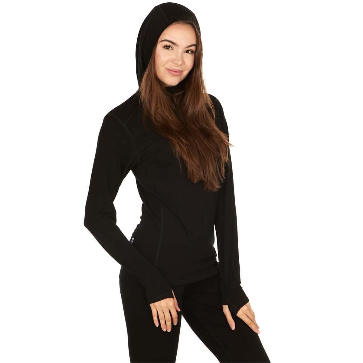 Women's Merino Wool 1/4 Zip Sun Hoodie - Microweight