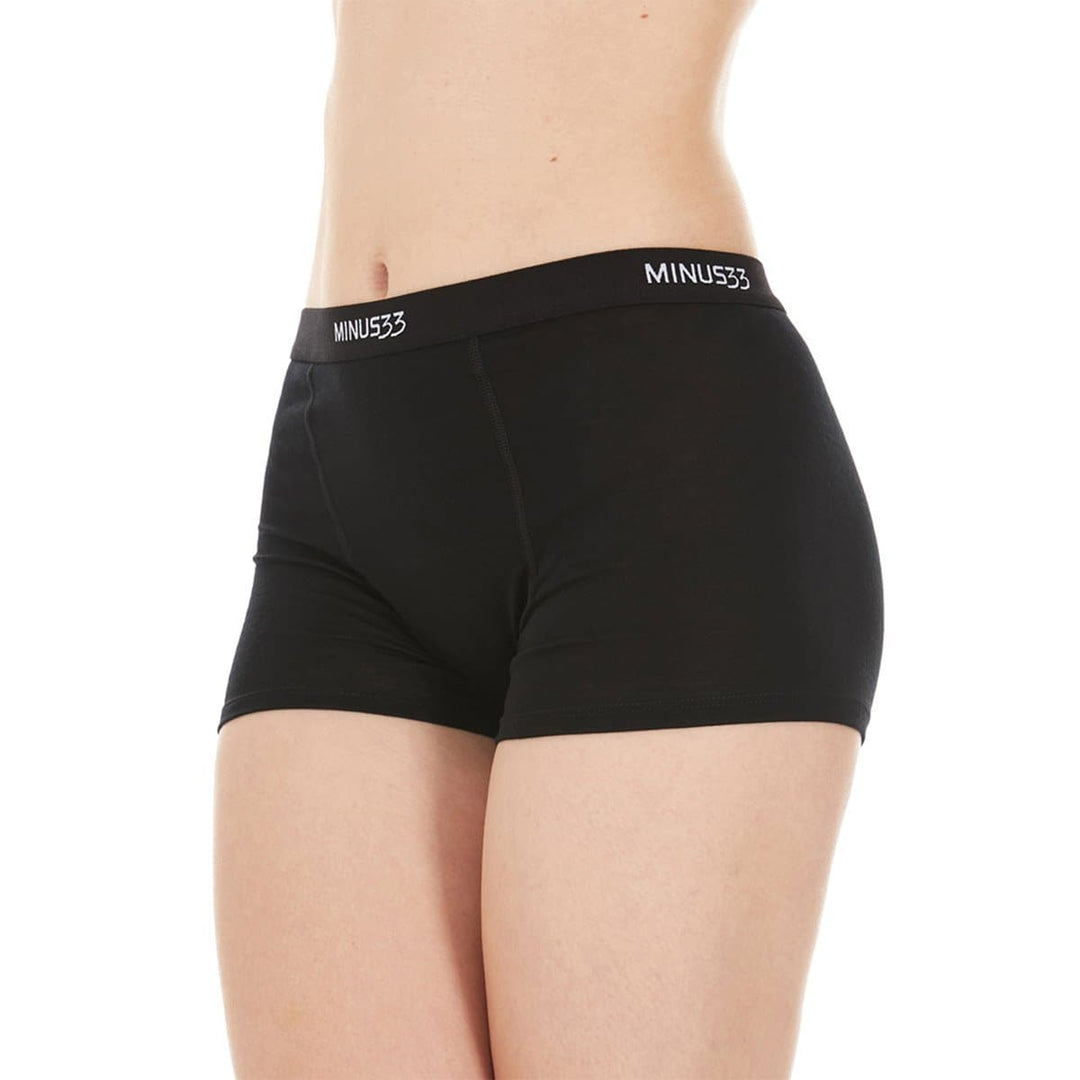 Soft Women Boxer Shorts * Organic 100% Merino Wool Underwear Panties *  Black 