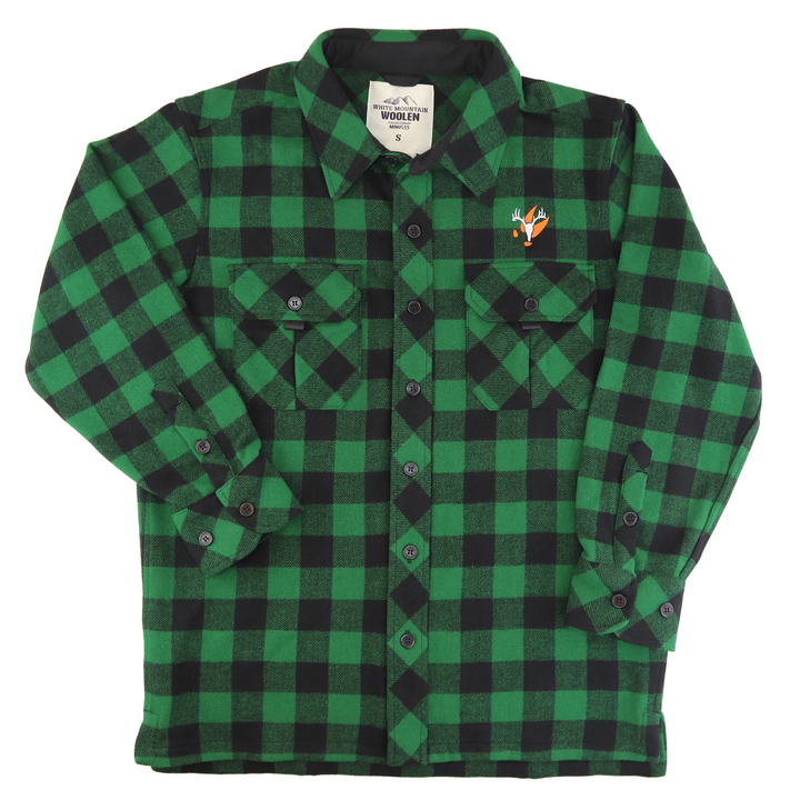 Big woods Bucks Plaid Sportsman Guide Shirt Green Plaid #color_green-plaid