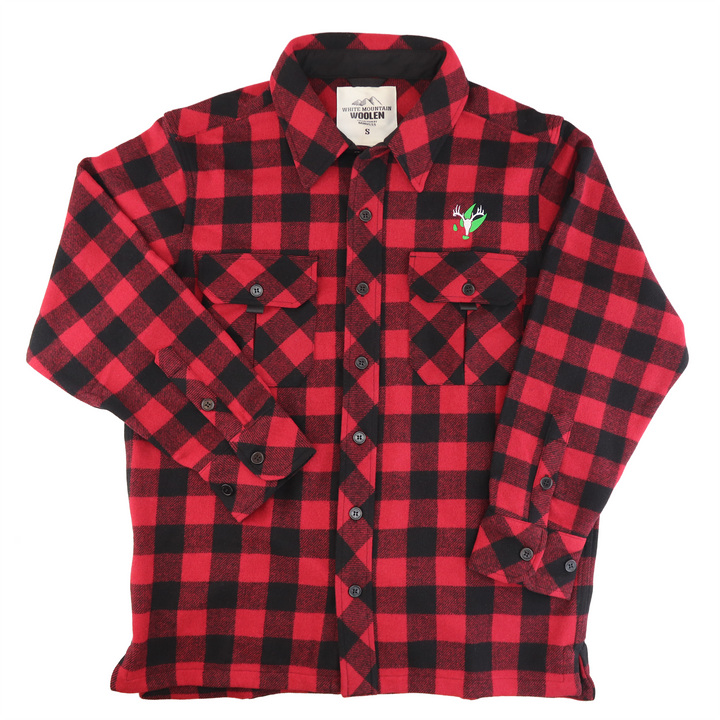 Big woods Bucks Plaid Sportsman Guide Shirt Red Plaid #color_red-plaid