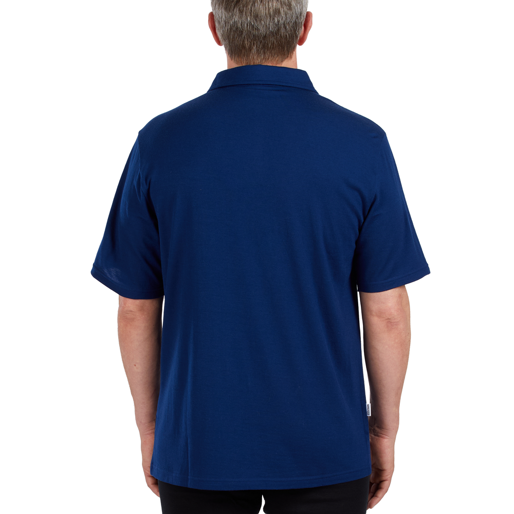 Microweight Polo Short Sleeve Men's Comfortable Everyday Wear Minus33 Merino Wool Merinoholics #color_navy