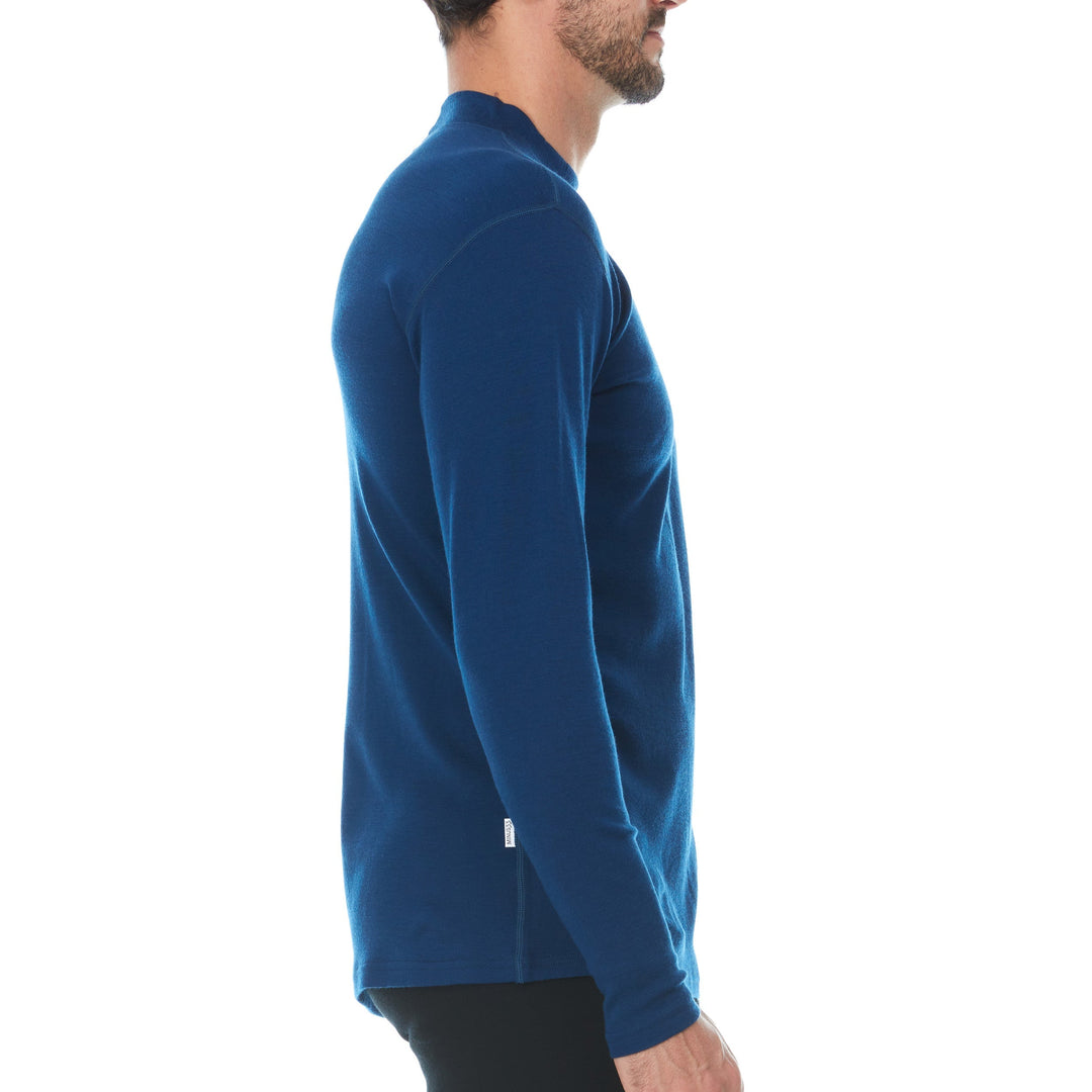MERIWOOL Merino Wool Men's Half Zip Mock Turtleneck Pullover Sweater -  Small 