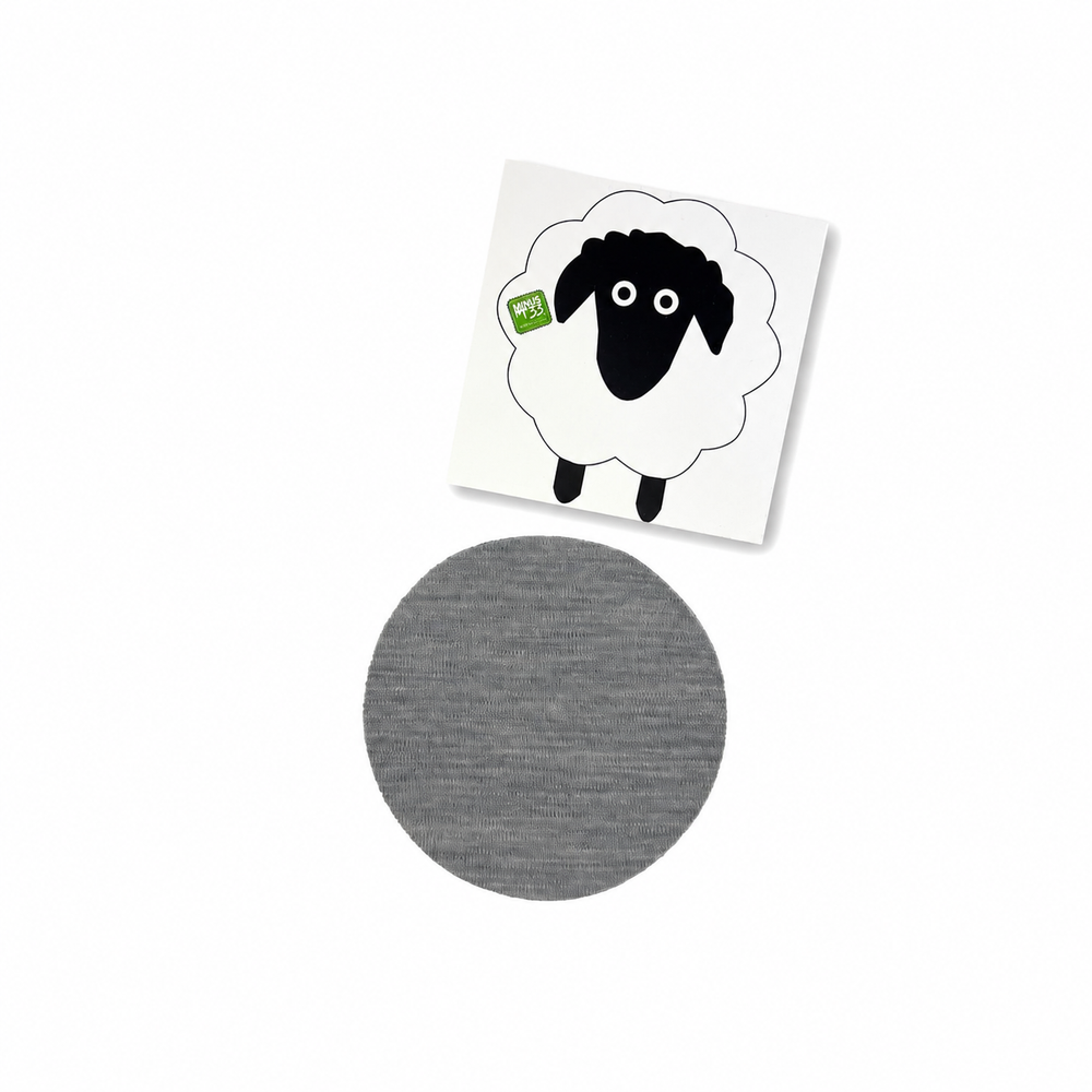 Merino wool clothing patch repair kit, set of repair patches shown flat on a white background #color_ash-gray
