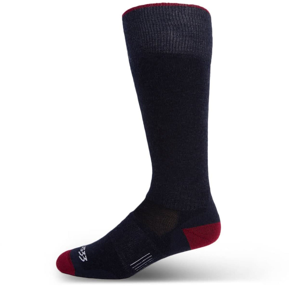 Lightweight over the calf merino wool socks. Made in USA. All season #color_patriot