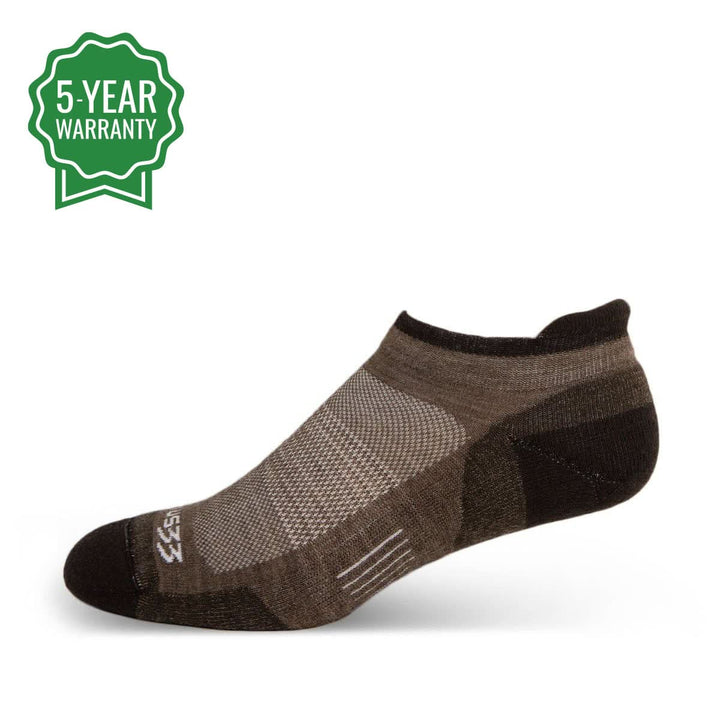 Mountain Heritage Micro Weight Full Cushion No Show Tab Socks Coffee #color_coffee