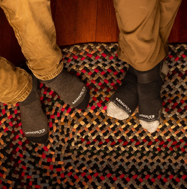 Midweight hunting boot socks. Winter hiking wool sock midweight #color_earthen