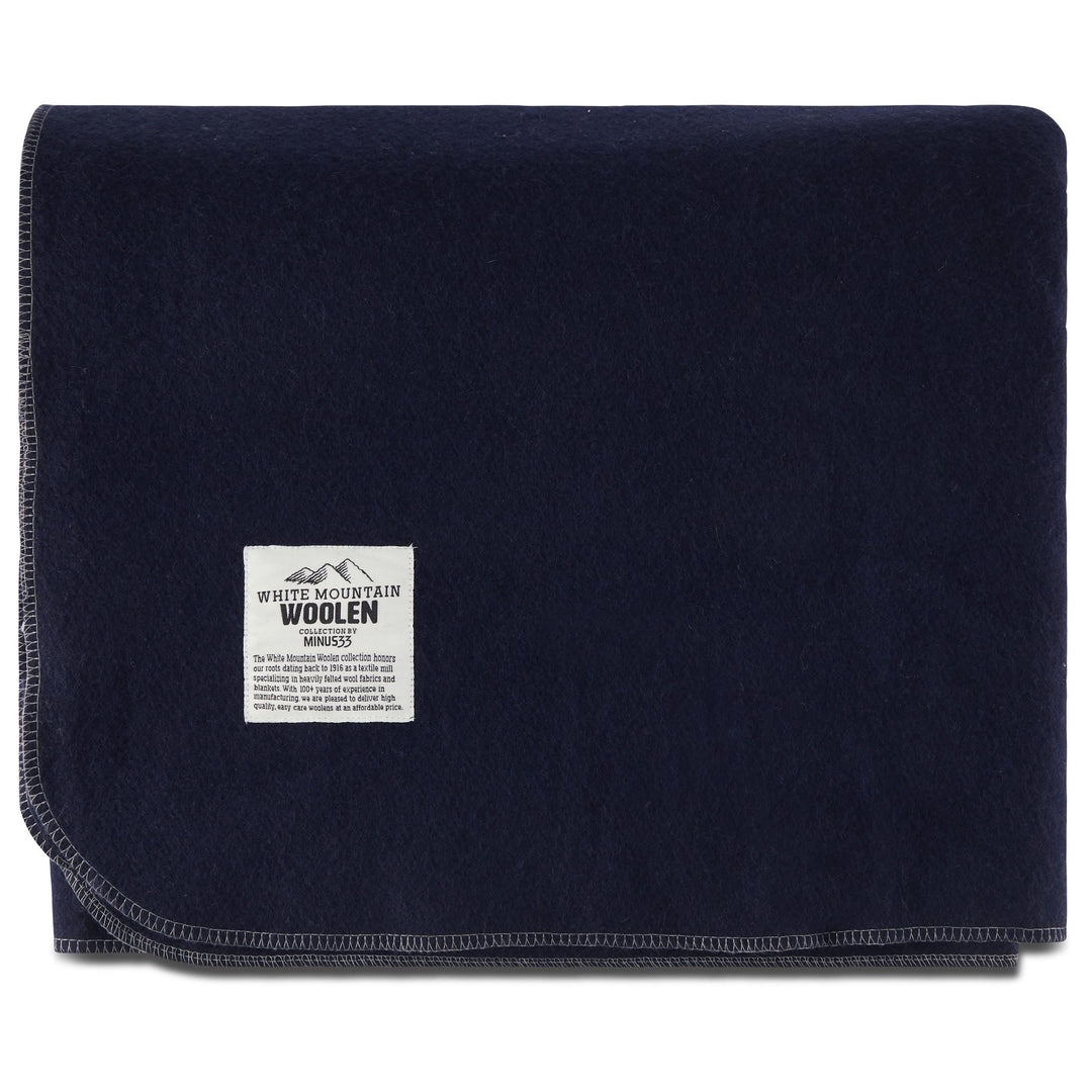 Queen sized recycled wool blanket. Color Navy Blue Dark Blue 