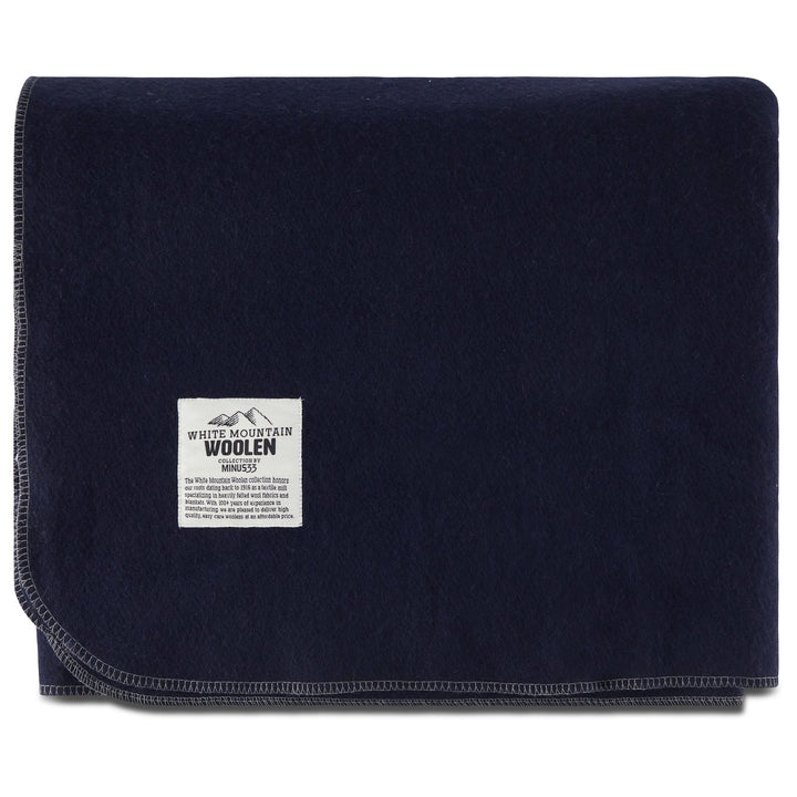 Queen sized recycled wool blanket. Color Navy Blue Dark Blue 