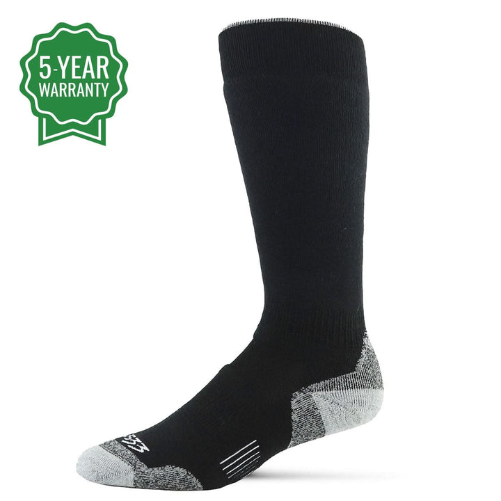 Midweight hunting socks. over the calf Winter hiking wool sock midweight #color_black