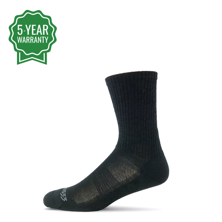 Black merino wool  sock on a white background the best dress socks for men
