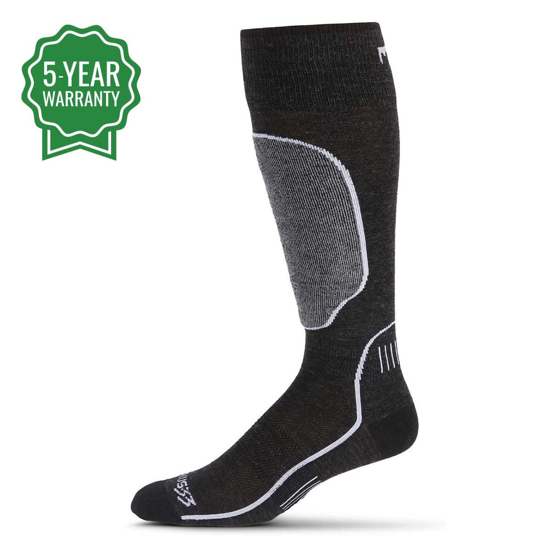 MountainHeritage Elite Liner Over The Calf Wool Ski Socks - Micro Weight best liner ski sock #color_black