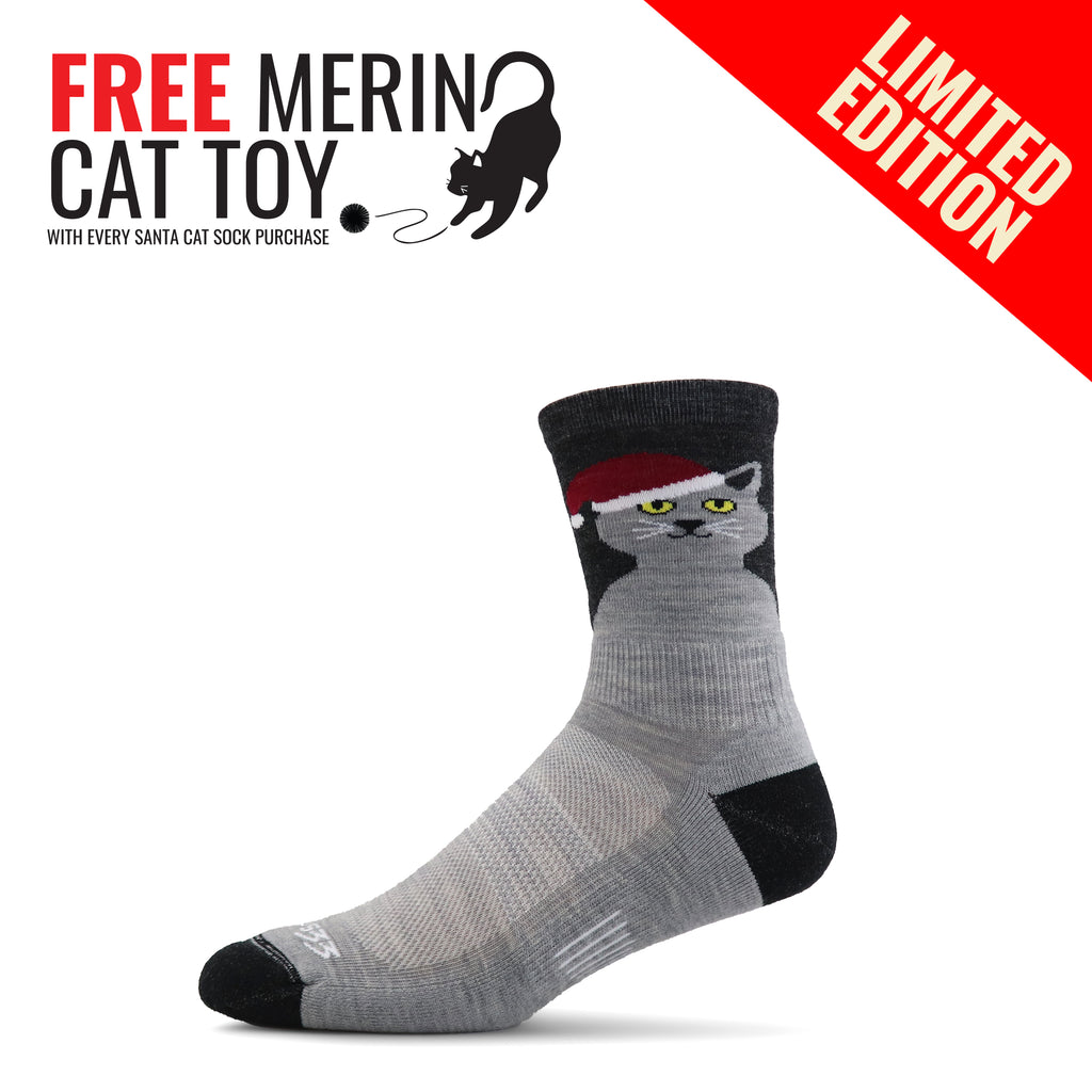 Santa Cat Socks Micro Cushion Mini Crew