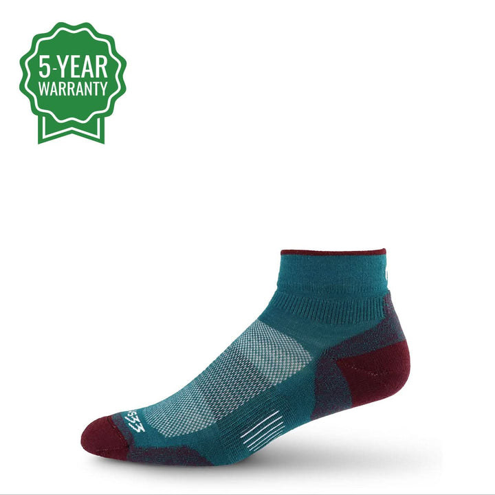 ankle performance wool cushioned running socks #color_teal