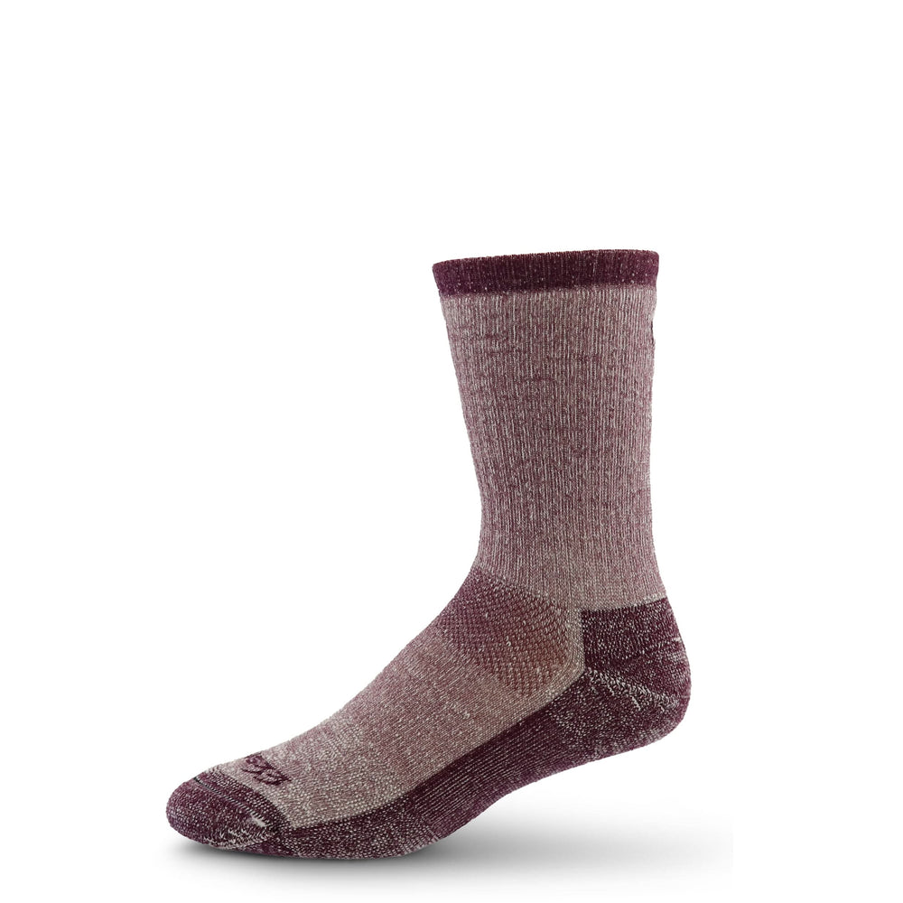 heavyweight wool boot socks. winter mountaineering socks for extreme cold thermal warmth  #color_wine