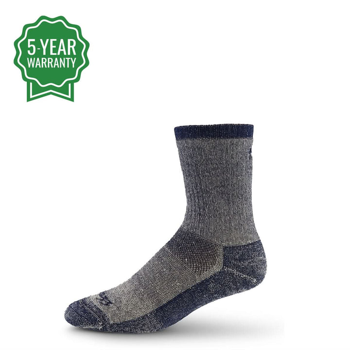 heavyweight wool sock. winter mountaineering socks for extreme cold thermal warmth #color_denim-heather
