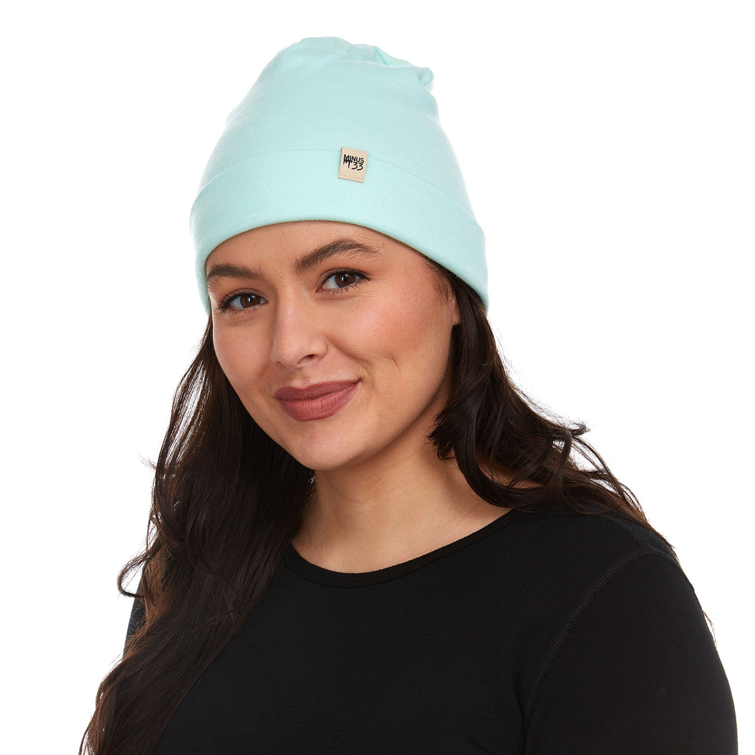 The North Face Beanie Cream Colored With Black Writing