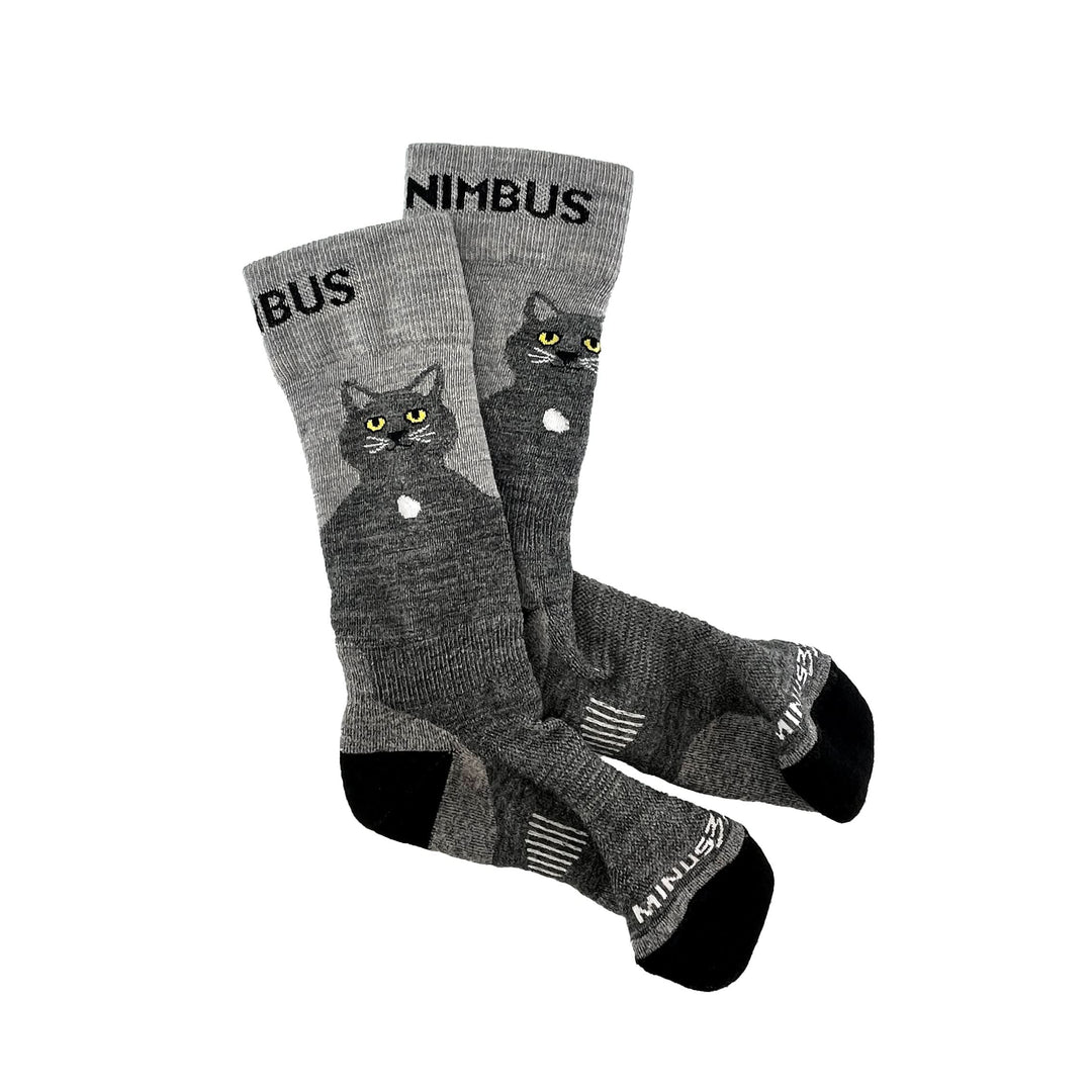 Merino wool cat socks that support MWOBS Nimbus the summit cat