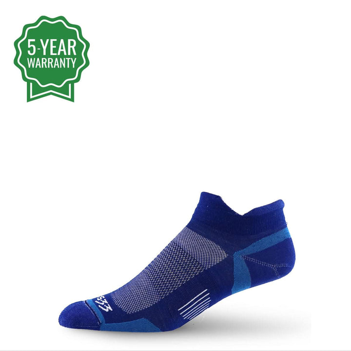 no show performance wool running socks #color_blue