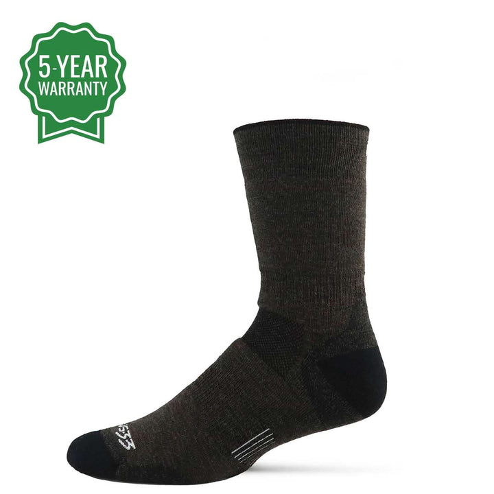 Midweight hunting socks. Winter hiking midweight wool sock crew #color_earthen