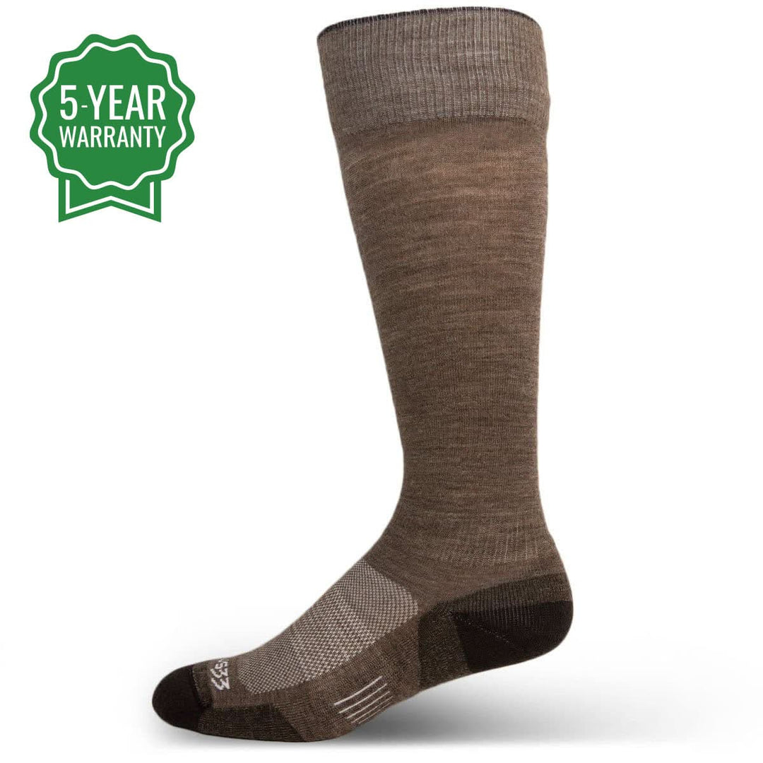 Mountain Heritage Micro Weight Full Cushion Full Length Socks Coffee over the calf #color_coffee