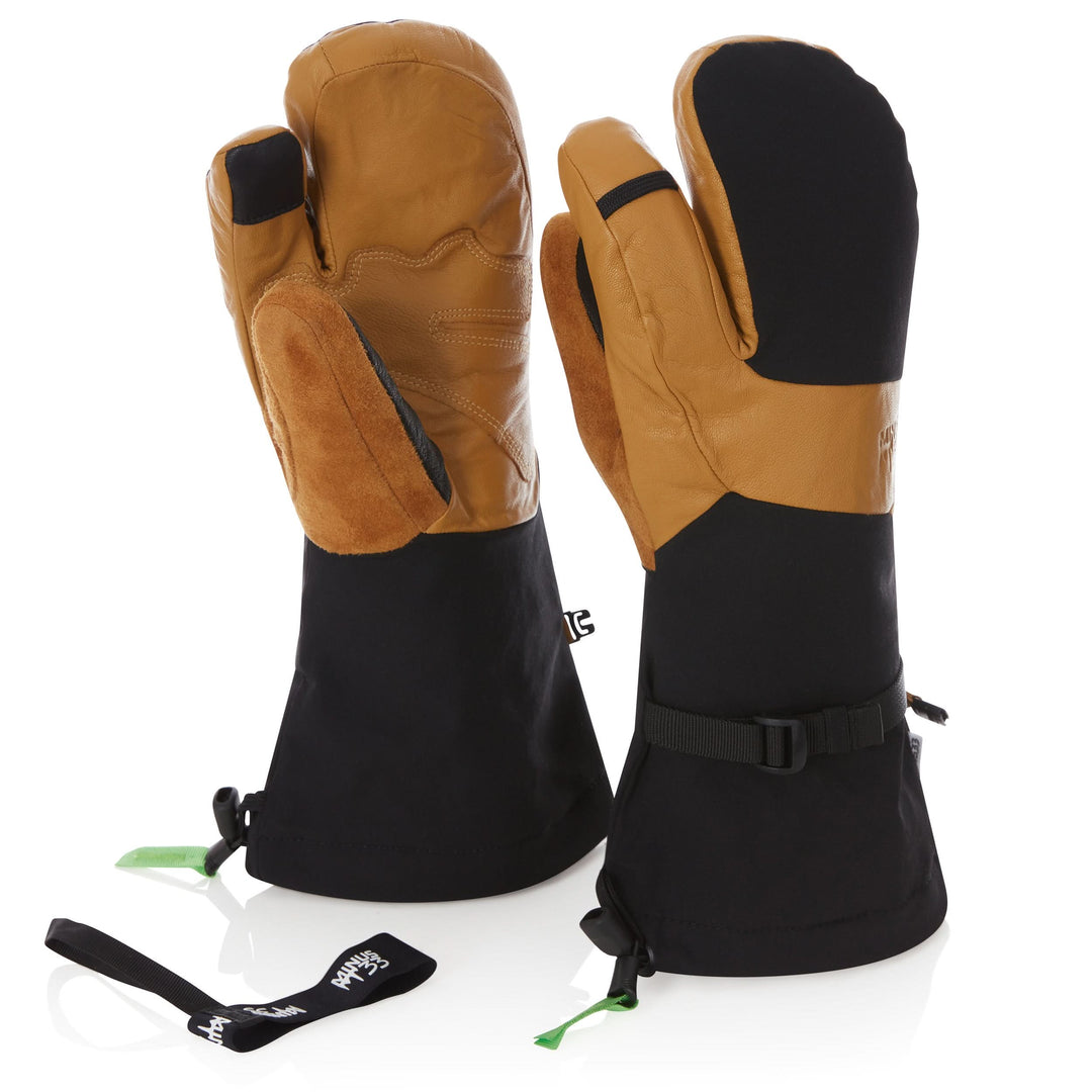 WoolTek Three Finger Ski Gloves - Wool Insulated & Waterproof